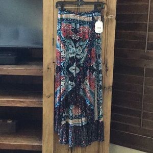 High low print skirt
